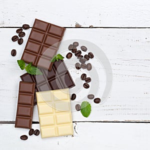 Chocolate chocolates bar food sweets square copyspace top view