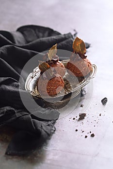 Chocolate Choux Pastry Puffs with Craquelin