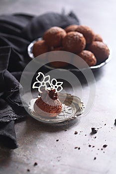 Chocolate Choux Pastry Puffs with Craquelin