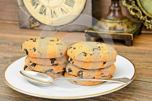 Chocolate Christmas Cookies on White Plate