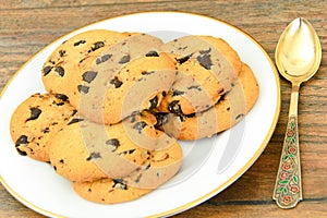 Chocolate Christmas Cookies on White Plate