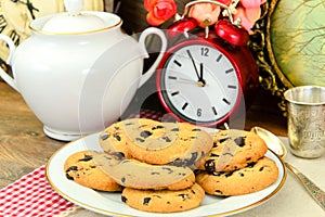 Chocolate Christmas Cookies on White Plate
