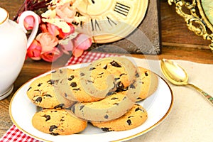 Chocolate Christmas Cookies on White Plate