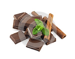 Chocolate, cinnamon with mint