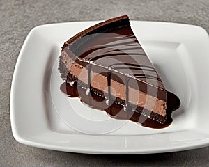 Chocolate coated chocolate mousse tart isolated - illustration