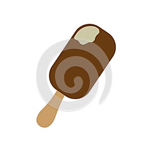 Chocolate coated ice cream. Vector