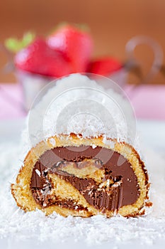 Chocolate Coconut Cake Roll