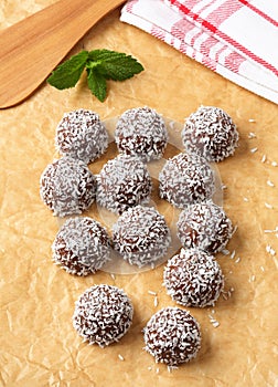 Chocolate coconut snowball cookies