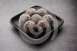 Chocolate Coconut sweet Laddoo, Laddu or Ladoo