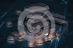 Chocolate and coffee beans