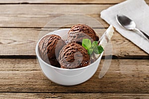 Chocolate coffee ice cream ball