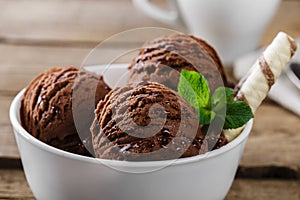 Chocolate coffee ice cream ball