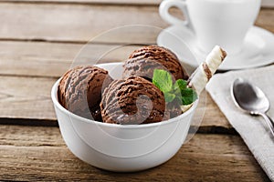 Chocolate coffee ice cream ball