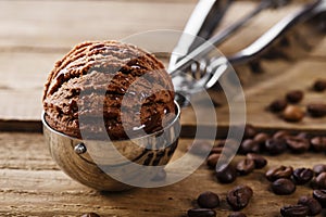 Chocolate coffee ice cream ball