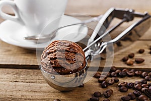 Chocolate coffee ice cream ball