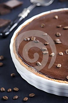 Chocolate and coffee tart