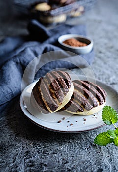 Chocolate Conchas - sweet Mexican breads