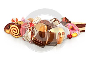 Chocolate, confectionery vector illustration