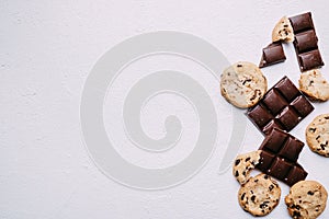 Chocolate and cookie background, confectionery