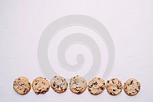 Chocolate cookie background, confectionery design