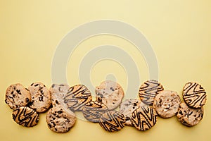 Chocolate cookie background, confectionery design