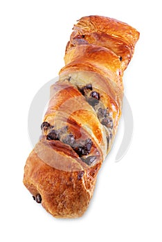 Chocolate cookie Twists on a white isolated background