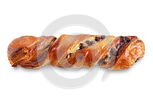 Chocolate cookie Twists on a white isolated background