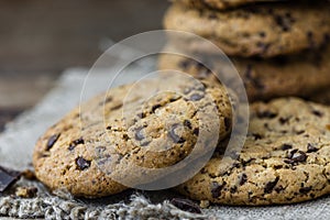 Chocolate Cookies on a Burlap