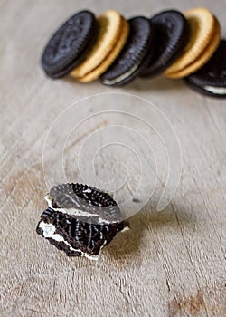 Chocolate cookies with cread