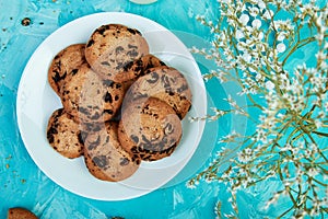 Chocolate Cookies. Healthy morning breakfast