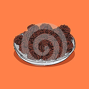 chocolate cookies illustration vector design photo