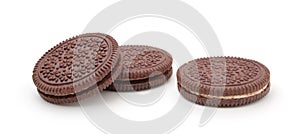 Chocolate cookies isolated on white