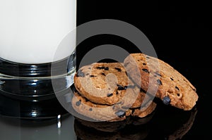 Chocolate cookies and milk