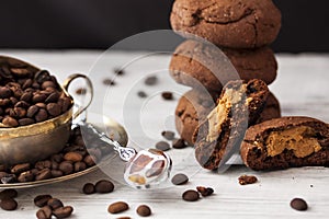 Chocolate cookies with peanut butter