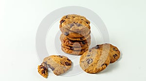 chocolate cookies on a white background