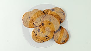 chocolate cookies on a white background