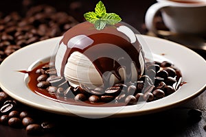 Chocolate-covered espresso bean tasty dessert background