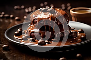 Chocolate-covered espresso bean tasty dessert background