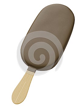 Chocolate covered icecream on stick
