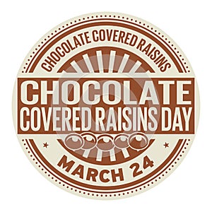 Chocolate Covered Raisins Day stamp