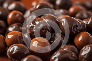 Chocolate covered raisins. Generate ai