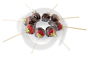 Chocolate covered strawberry isolated