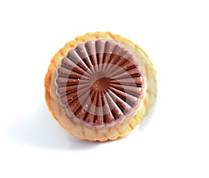 chocolate cream biscuit isolated on white.