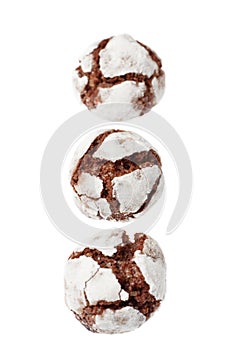 Chocolate crinkles in a row