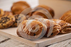 Chocolate croissant and chocolate cookies