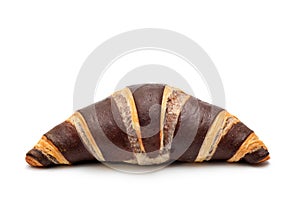 Chocolate croissant on a white isolated background. French pastries