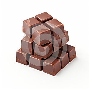 Chocolate Cubes On White Background - Low Resolution Creative Commons Attribution