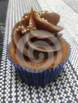 Chocolate cupcake double frosting