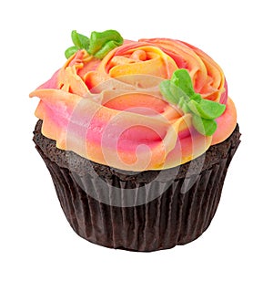 Chocolate Cupcake with Rose Shaped Frosting