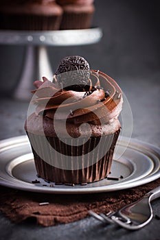 Schokolade kleine kuchen für eine person Schokolade Eiscreme 